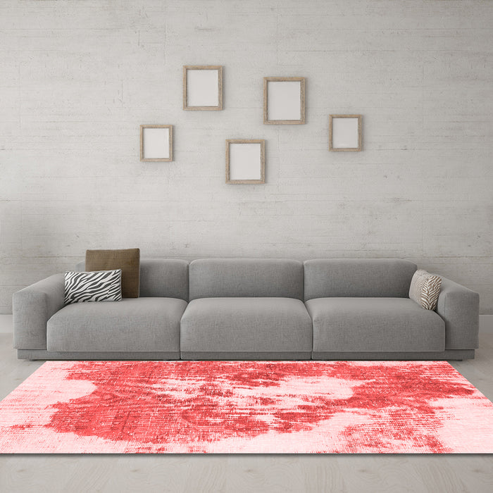 Modern Red Washable Rugs