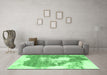 Machine Washable Abstract Emerald Green Modern Area Rugs in a Living Room,, wshabs903emgrn