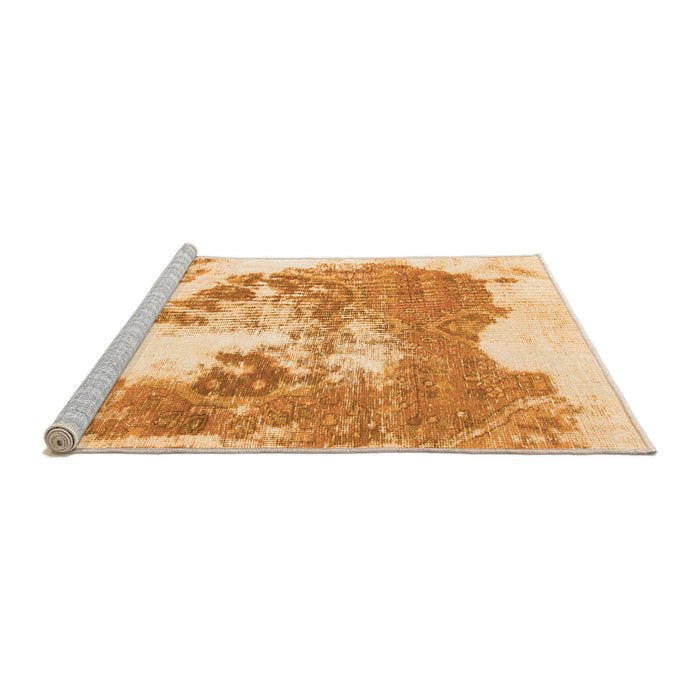 Sideview of Machine Washable Abstract Orange Modern Area Rugs, wshabs903org