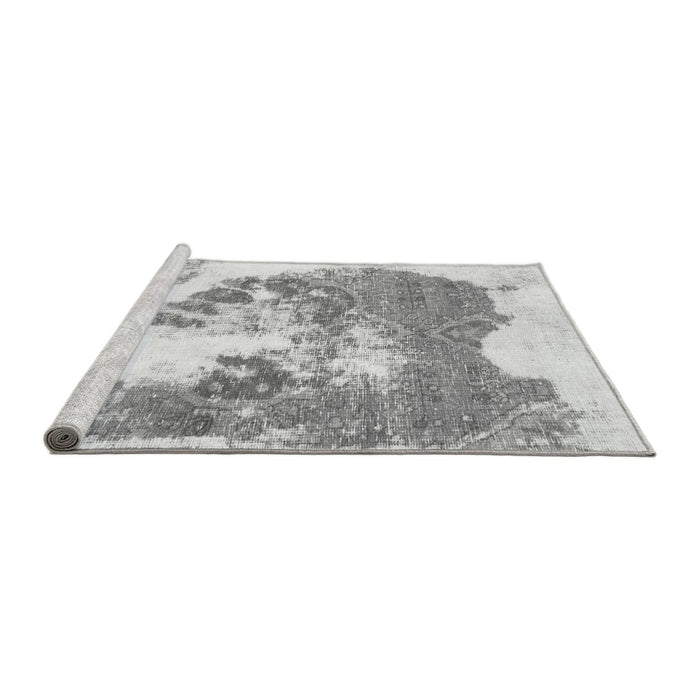 Sideview of Machine Washable Abstract Gray Modern Rug, wshabs903gry