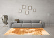 Machine Washable Abstract Orange Modern Area Rugs in a Living Room, wshabs903org