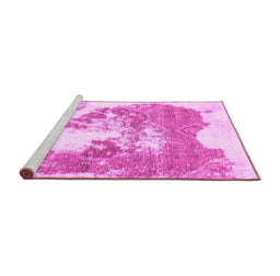 Sideview of Machine Washable Abstract Pink Modern Rug, wshabs903pnk