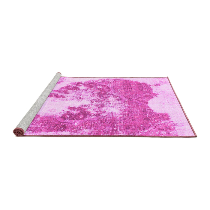 Sideview of Machine Washable Abstract Pink Modern Rug, wshabs903pnk