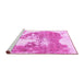 Sideview of Machine Washable Abstract Pink Modern Rug, wshabs903pnk