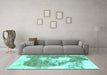 Machine Washable Abstract Turquoise Modern Area Rugs in a Living Room,, wshabs903turq