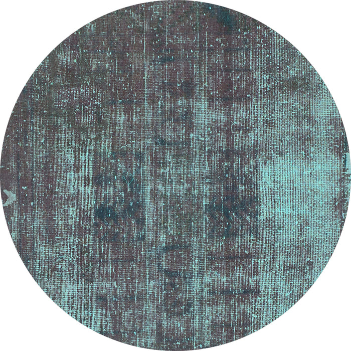 Round Oriental Turquoise Traditional Rug, abs904turq