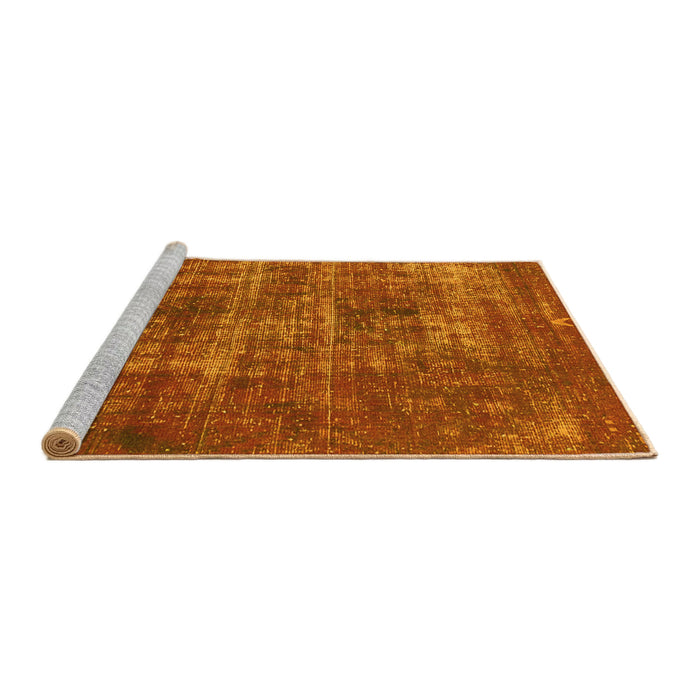 Sideview of Machine Washable Oriental Yellow Traditional Rug, wshabs904yw