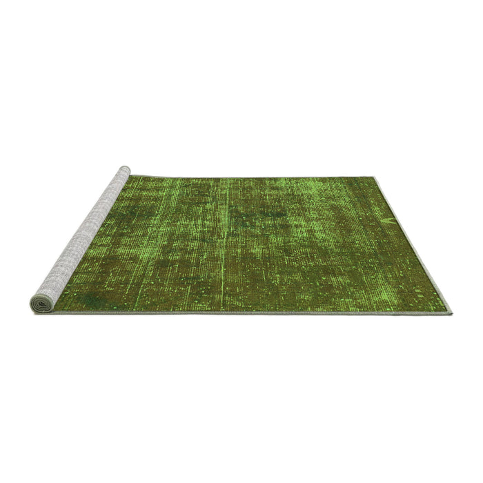 Sideview of Machine Washable Oriental Green Traditional Area Rugs, wshabs904grn