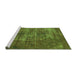 Sideview of Machine Washable Oriental Green Traditional Area Rugs, wshabs904grn