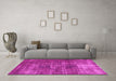 Machine Washable Oriental Pink Traditional Rug in a Living Room, wshabs904pnk