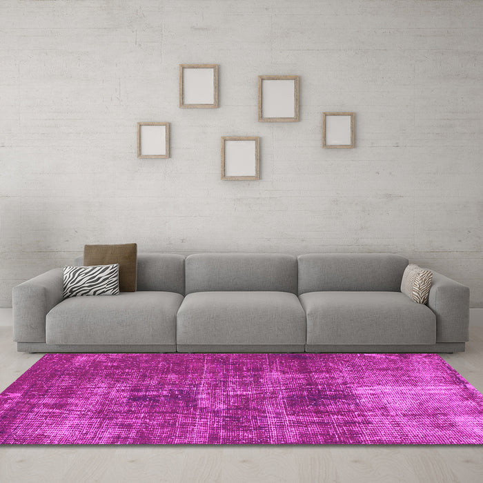 Machine Washable Oriental Pink Traditional Rug in a Living Room, wshabs904pnk