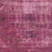 Square Machine Washable Abstract Pink Rug, wshabs904