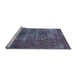 Sideview of Machine Washable Oriental Light Blue Traditional Rug, wshabs904lblu