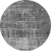 Round Machine Washable Oriental Gray Traditional Rug, wshabs904gry