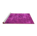 Sideview of Machine Washable Oriental Pink Traditional Rug, wshabs904pnk