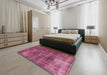 Machine Washable Abstract Pink Rug in a Bedroom, wshabs904