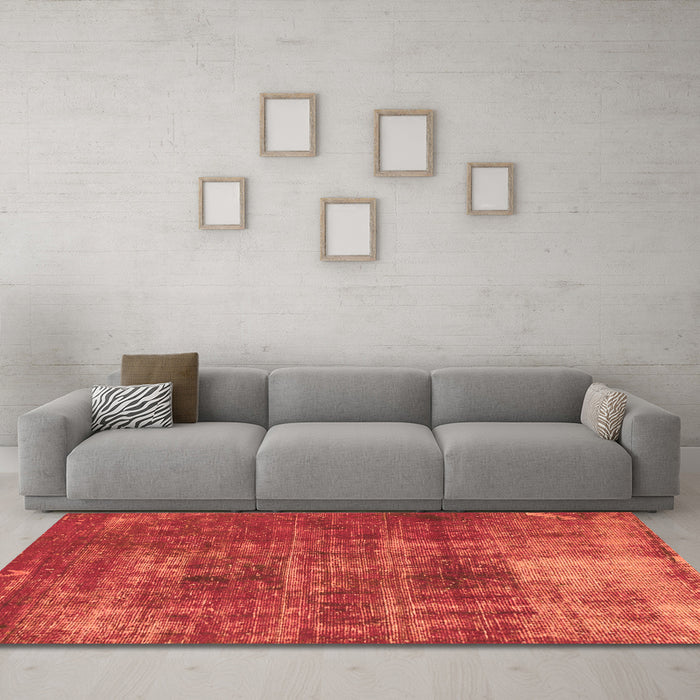 Machine Washable Oriental Orange Traditional Area Rugs in a Living Room, wshabs904org