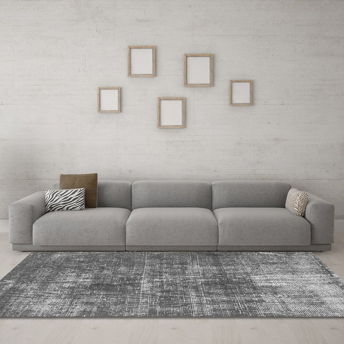 Machine Washable Oriental Gray Traditional Rug in a Living Room,, wshabs904gry