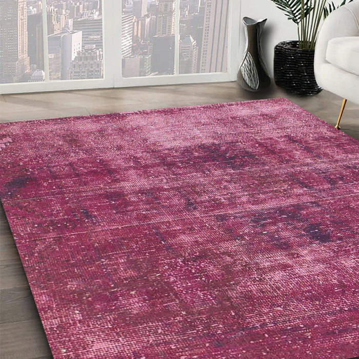 Machine Washable Abstract Pink Rug in a Family Room, wshabs904