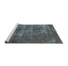Sideview of Machine Washable Oriental Turquoise Traditional Area Rugs, wshabs904turq