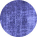 Round Oriental Blue Traditional Rug, abs904blu