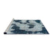 Sideview of Machine Washable Abstract Light Steel Blue Rug, wshabs905