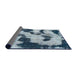 Sideview of Abstract Light Steel Blue Modern Rug, abs905