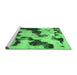 Sideview of Machine Washable Abstract Emerald Green Modern Area Rugs, wshabs905emgrn