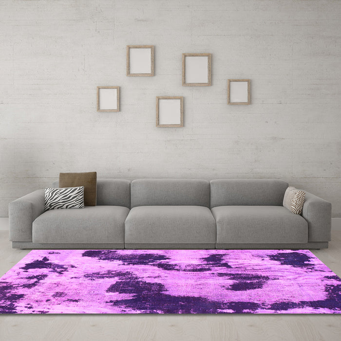 Machine Washable Abstract Pink Modern Rug in a Living Room, wshabs905pnk