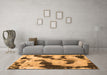 Machine Washable Abstract Orange Modern Area Rugs in a Living Room, wshabs905org