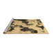 Sideview of Machine Washable Abstract Brown Modern Rug, wshabs905brn