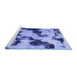 Sideview of Machine Washable Abstract Blue Modern Rug, wshabs905blu