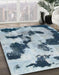 Machine Washable Abstract Light Steel Blue Rug in a Family Room, wshabs905