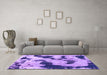 Machine Washable Abstract Purple Modern Area Rugs in a Living Room, wshabs905pur