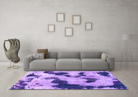 Machine Washable Abstract Purple Modern Rug, wshabs905pur