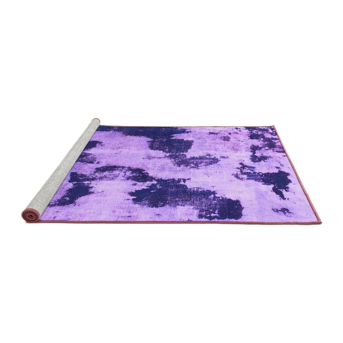 Sideview of Machine Washable Abstract Purple Modern Area Rugs, wshabs905pur