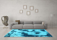 Machine Washable Abstract Light Blue Modern Rug, wshabs905lblu