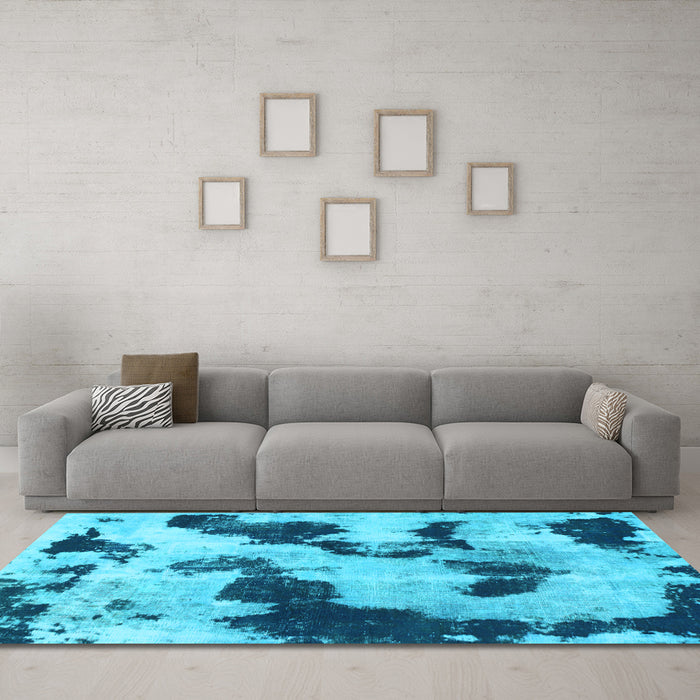 Machine Washable Abstract Light Blue Modern Rug in a Living Room, wshabs905lblu