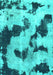 Machine Washable Abstract Turquoise Modern Area Rugs, wshabs905turq