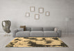 Machine Washable Abstract Brown Modern Rug in a Living Room,, wshabs905brn