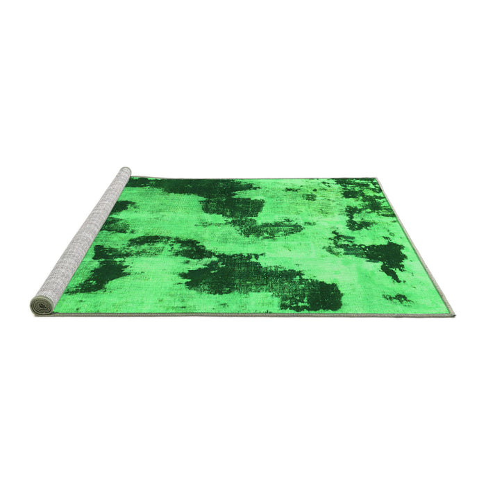 Sideview of Machine Washable Abstract Green Modern Area Rugs, wshabs905grn