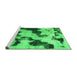 Sideview of Machine Washable Abstract Green Modern Area Rugs, wshabs905grn