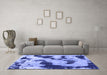 Machine Washable Abstract Blue Modern Rug in a Living Room, wshabs905blu