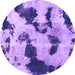 Round Abstract Purple Modern Rug, abs905pur