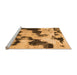 Sideview of Machine Washable Abstract Orange Modern Area Rugs, wshabs905org