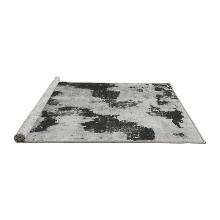 Sideview of Machine Washable Abstract Gray Modern Rug, wshabs905gry
