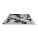 Sideview of Machine Washable Abstract Gray Modern Rug, wshabs905gry