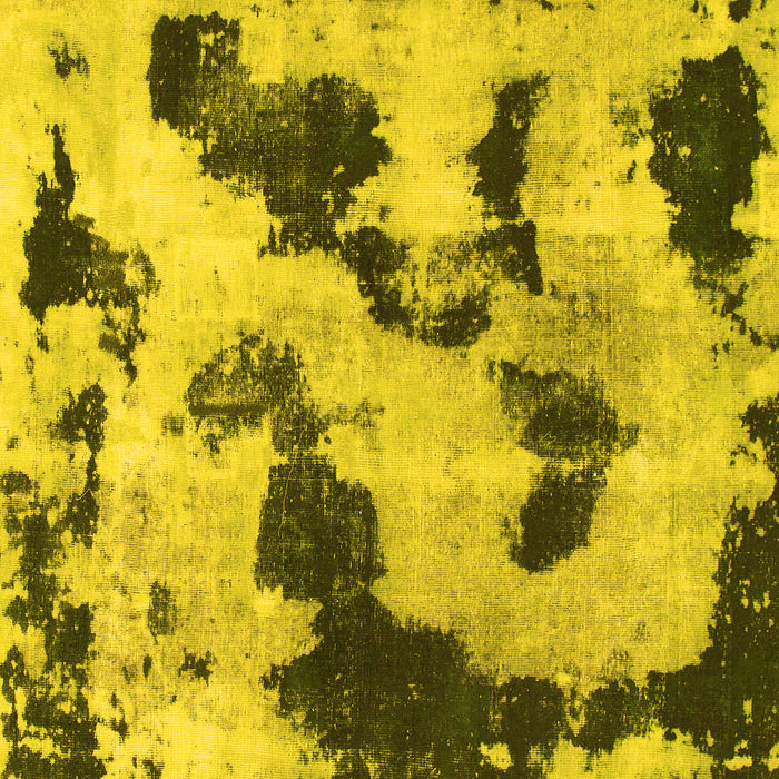 Square Machine Washable Abstract Yellow Modern Rug, wshabs905yw