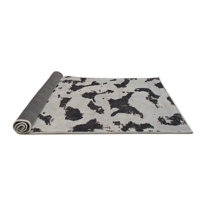 Sideview of Abstract Silver Gray Modern Rug, abs906