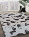 Machine Washable Abstract Silver Gray Rug in a Family Room, wshabs906